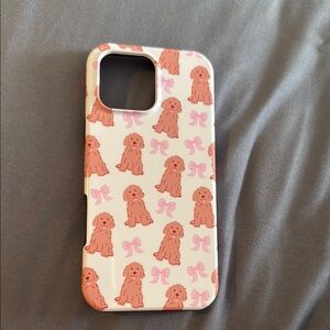 goldendoodle and bow  iphone 16 pro max case